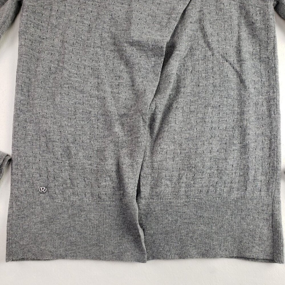 Lululemon Sunset Savasana Pullover Womens 4 Gray Merino Wool Open Sweater NO TAG - Picture 9 of 11
